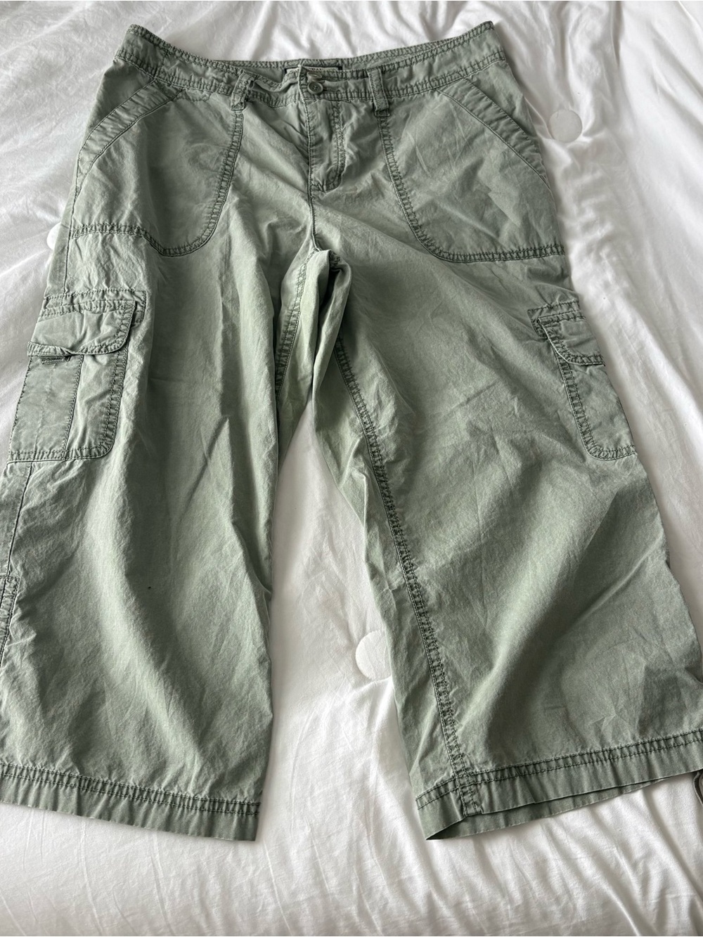 Caribbean Joe Sage Green Cargo Pants with Side Pockets